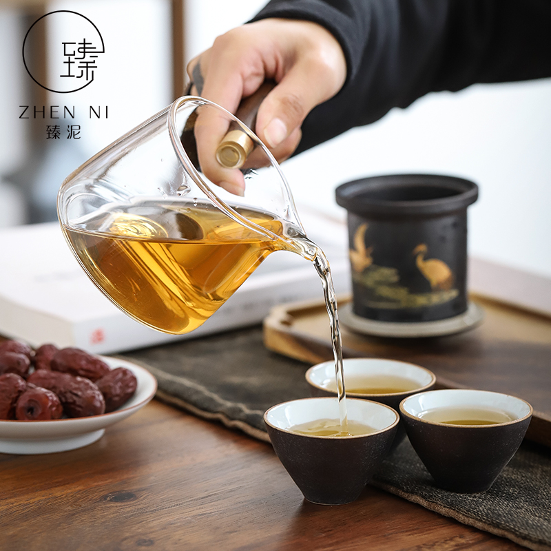 Travel by mud up kung fu tea set Japanese side soaked the pot of hot tea. Preventer glass ceramic filter red teapot