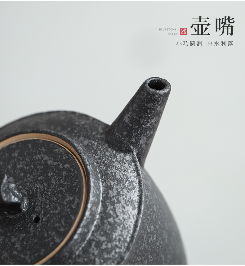 By mud coarse pottery teapot Japanese household ceramics glaze with imitation stone restoring ancient ways of filter tea kungfu tea pot