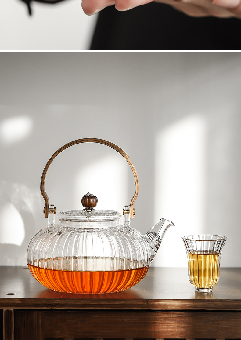 "Kung fu tea set sharply mud stone tea tray was set automatically on hydropower TaoLu boiled tea of household glass kettle