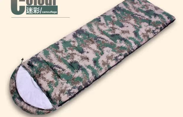 07 túi ngụy trang kỹ thuật số túi ngủ ngoài trời dày túi mở rộng túi ngủ loại phong bì quân đội mùa thu và túi ngủ mùa đông - Túi ngủ túi nhộng cho bé