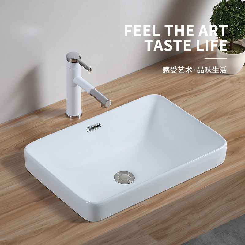 Semi-embedded Taichung basin ceramic washbasin Home Makeup Room Terrace Wash Washbasin Wash Basin Wash face trays