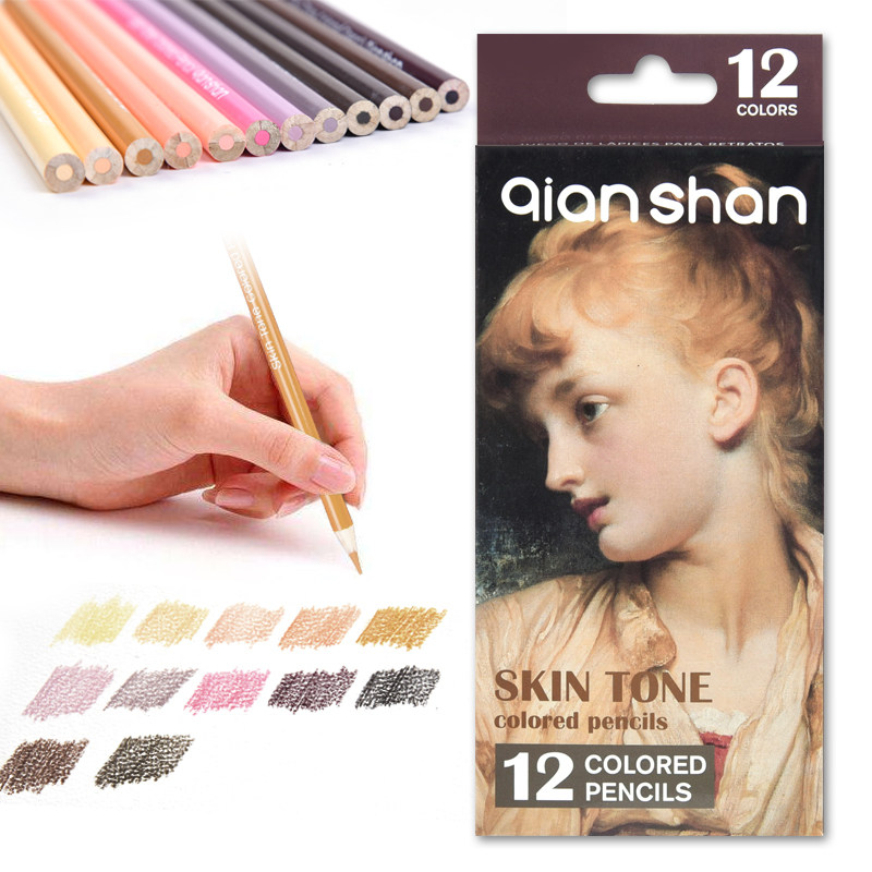 Skin color lead Portrait portrait Color pencil Art drawing Student color pencil Portrait Special oily skin color pencil