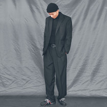 Yamamoto style wide-leg pants fall sense trousers male ruffian handsome Yuppie pants oversize suit pants Design sense decadent wind