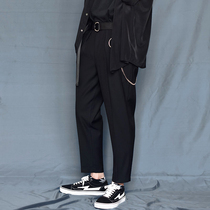 9-point pants daddy pants mens Tide brand wide legs small trousers dug feel yuppie ankle-length pants Harajuku suit pants straight tube style