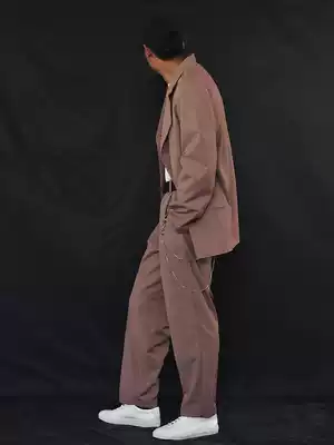 Fall feeling wide leg pants color trousers men show high design sense Hyuna suit pants pink trousers straight tube