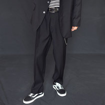 ins retro UJIA overalls with old drop feeling wide legs suit pants falling tide pants High Street straight mens harbor style