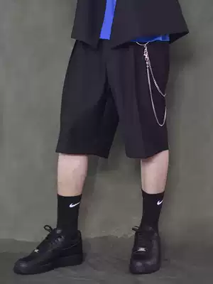 Senior sense ins suit shorts men's knee summer five-point pants Tide brand loose 5-point handsome design pants five-point pants