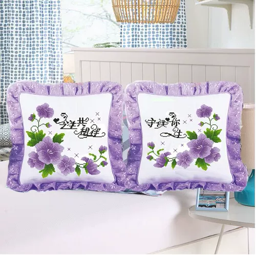 2024 Cartoon Anime Cross Stitch Pillow Новая печать пара двух щенков подушка одиночная гостиная диван