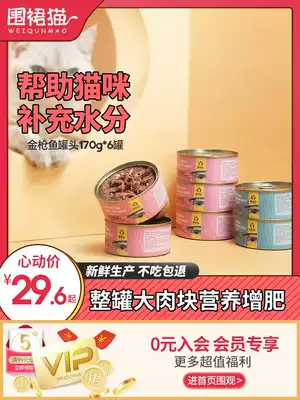 Apron cat canned cat cat kitten tuna white meat staple Pot 6 cans 170g fattening snacks wet grain