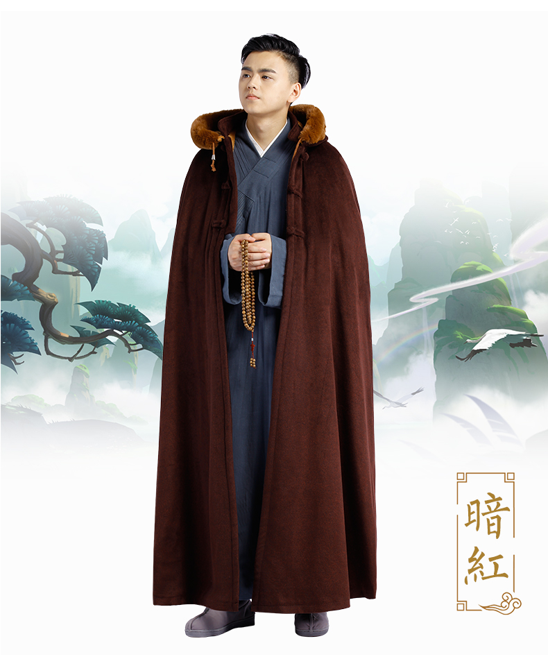Áo choàng mùa thu và mùa đông cộng với áo choàng nhung đặt áo choàng áo choàng trang phục 僧 áo choàng thiền thiền áo choàng gió - Trang phục dân tộc quần nam đẹp