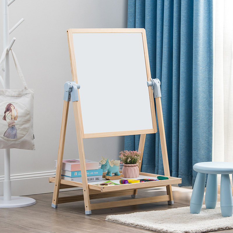 Solid wood children painting board frame type small blackboard household magnetic children children learn to write graffiti whiteboard erasable