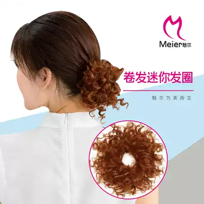 Chisel Korean version of real hair curly fashion hair bag jewelry Hairband Korean hair wig floral headdress fluffy ball head