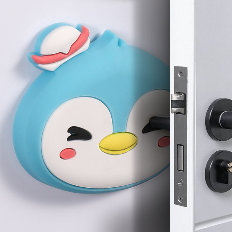 Home cute door handle anti-collision pad door behind the silicone protective wall sticker door refrigerator cabinet door anti-collision artifact door sticker