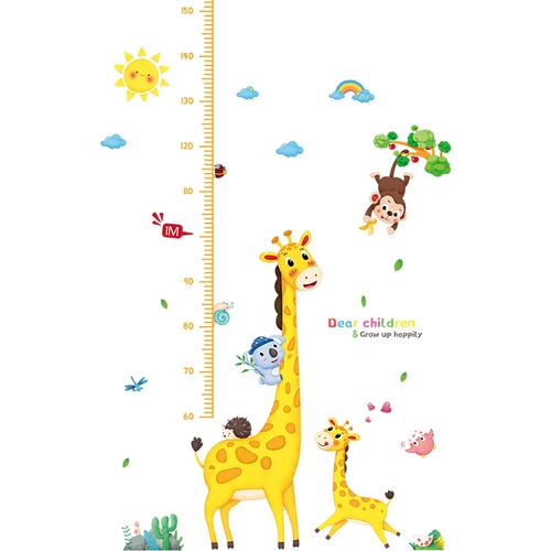 Мультяшный детский ростомер, съемная наклейка на стену
