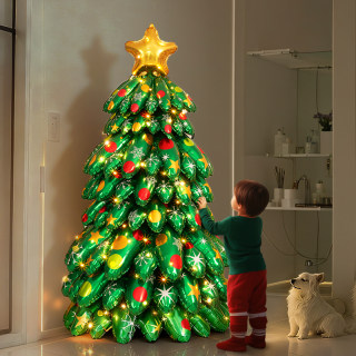 圣诞树家用氛围布置客厅充气落地摆件圣诞节装饰新款手工diy气球