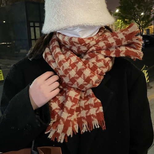 Шарф, ретро удерживающая тепло универсальная накидка для отдыха для школьников, коллекция 2022, увеличенная толщина