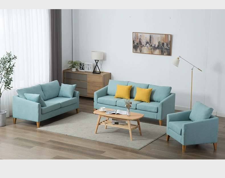 Sofa Bắc Âu căn hộ nhỏ hiện đại tối giản cửa hàng căn hộ cho thuê vải nghệ thuật và tháo gỡ thủ công và giặt đơn hai đôi sofa ba - Ghế sô pha