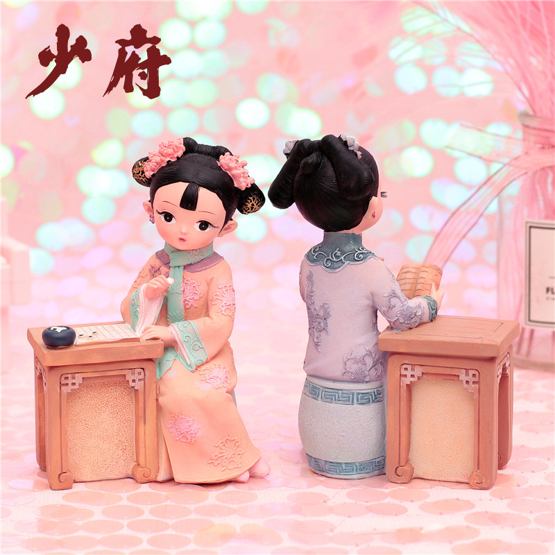 Creative court style lattice ornaments Doll doll girl heart Bedroom Resin decorations Birthday gifts