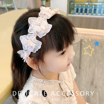 Children flower lace ribbon hair hoop pony tail tie hair belt Super fairy princess hair accessories headband girl headgear floral headdress