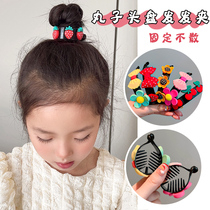 Horsetail Buckle Child Summer Back Brain Spoon Butterfly Knot Hair Clip Girl Grip Pellet Head Fixed God Instrumental Hairpin Headwear