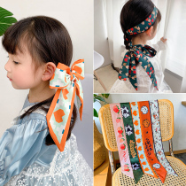 Childrens silk towels hair with women tied hair little girl cute butterfly knot chedgey hair accessories baby without injury and flutter head rope