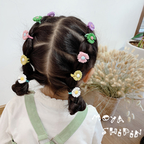 Children tie hair tie head rope does not hurt hair Korean cute girl hair accessories cartoon flower Hairband Princess headdress