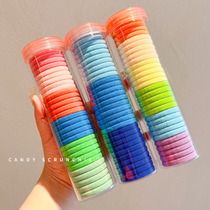 Childrens head rope 100 lap high elasticity without injury to the net red new gradient candy color leather gluten women Zhair circle hair accessories