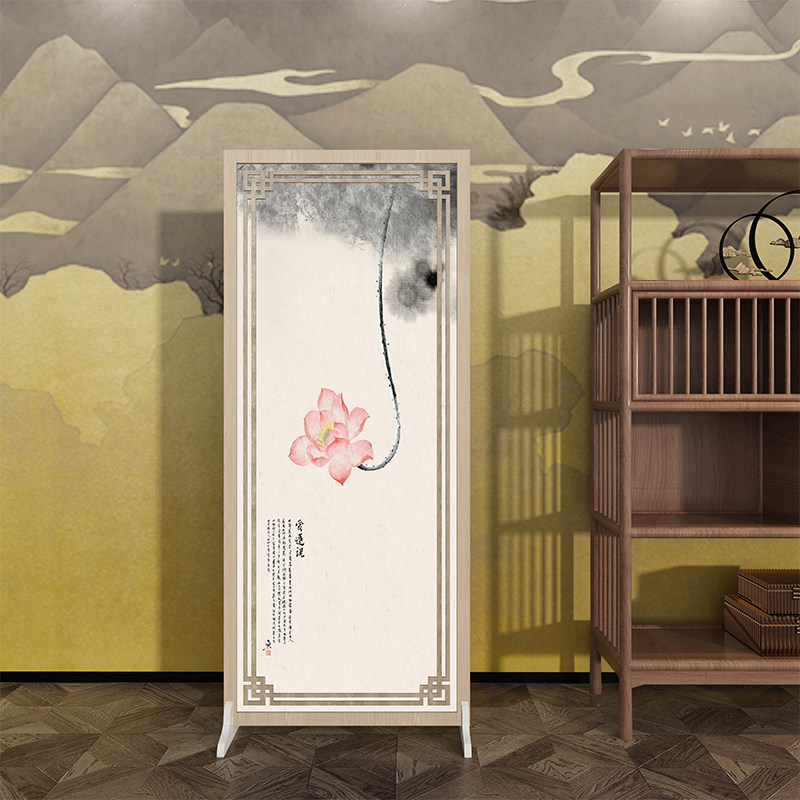 Screen partition wall new Chinese style small apartment entrance porch living room folding mobile modern minimalist office bedroom
