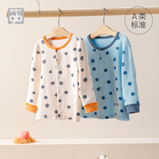 Детская одежда для дома gb好孩子儿童德绒上衣男宝宝女宝宝秋冬保暖睡衣儿童开襟秋衣