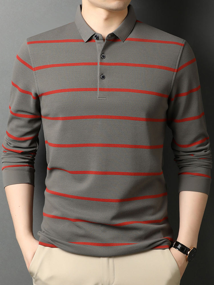 Han Boqi arch men's autumn long-sleeved T-shirt business casual Korean version simple lapel POLO shirt autumn Ralph midot Lauren polo shirt t