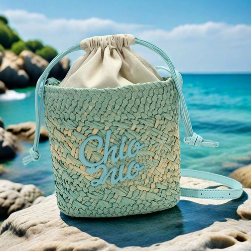 爱南风 Морская соль, соломенный мусс, плетеная сумка через плечо, градиент