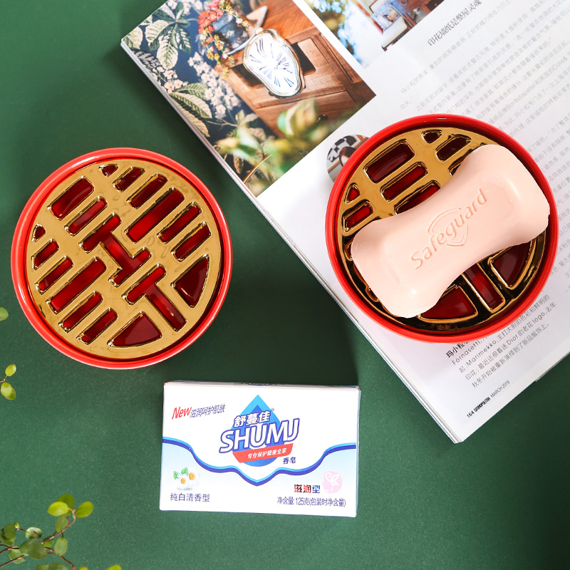 Marriage Soap Box Red A pair of soap dishes wedding products with soap box couples ceramic soap disc