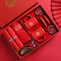 Wedding Toothbrush Cup accompanied by a pair of red tooth cup toothbrushing cup Wedding toothbrush cup Wash Toiletry Items Suit