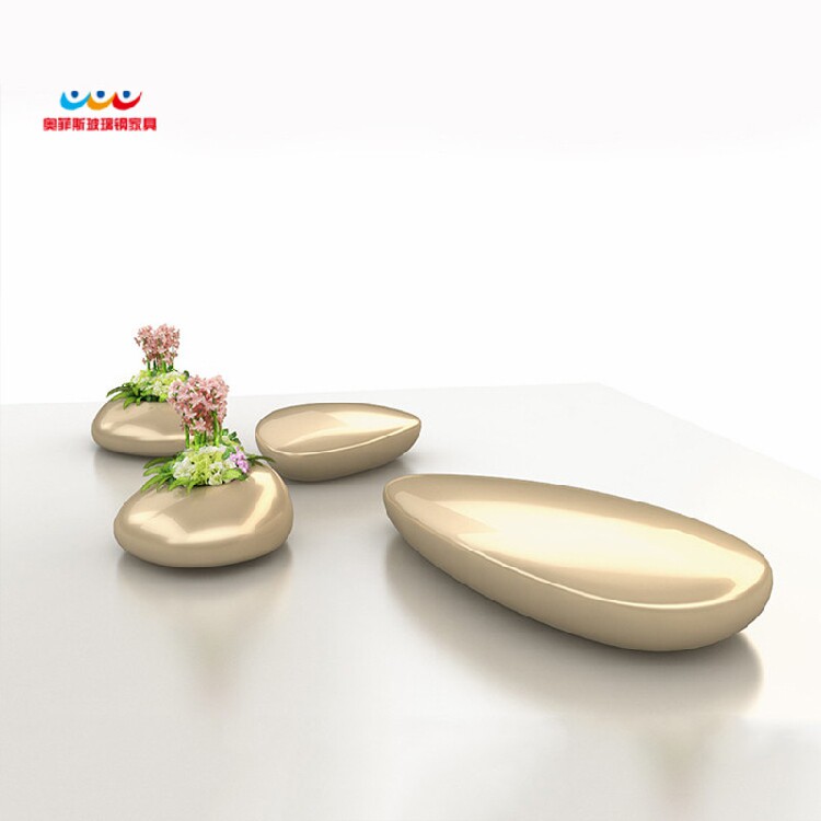 Shopping mall fiberglass leisure seat Commercial beauty Chen indoor and outdoor creative water drop flower pot seat combination factory direct sales