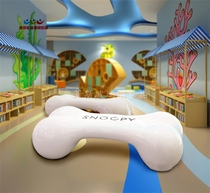 New bone shape FRP cartoon leisure chair outdoor mall Meichen creative rest seat stool