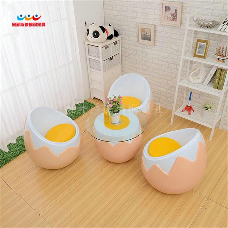 Orpheus egg shell chair Shopping mall lounge chair Fiberglass chair Outdoor creative leisure egg chair personality seat