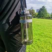 2021 new large-capacity plastic cup with straw cup female portable outdoor large army training water glass sports kettle