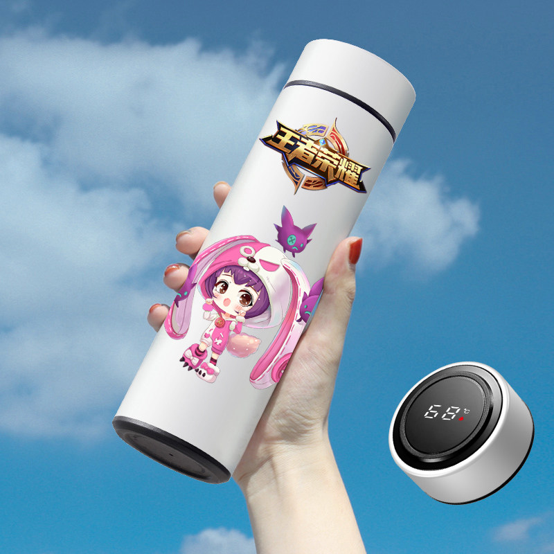 Intelligent insulated cup descendant Cai Wenge Anchilla male and female student Wang's glory cartoon Cartoon Water Cup