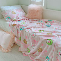 ins cute cartoon corner bio-flannel air conditioning blanket office cover blanket on-board blankets pillowcase bed linen