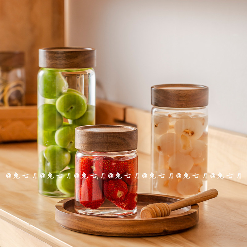 Rabbit July) Storage Jar Water Fruit Wine Glass Bottle Brewing Bottle Sauerkraut Sealed Miscellaneous Grain Floral Tea Leaf Intake Jar