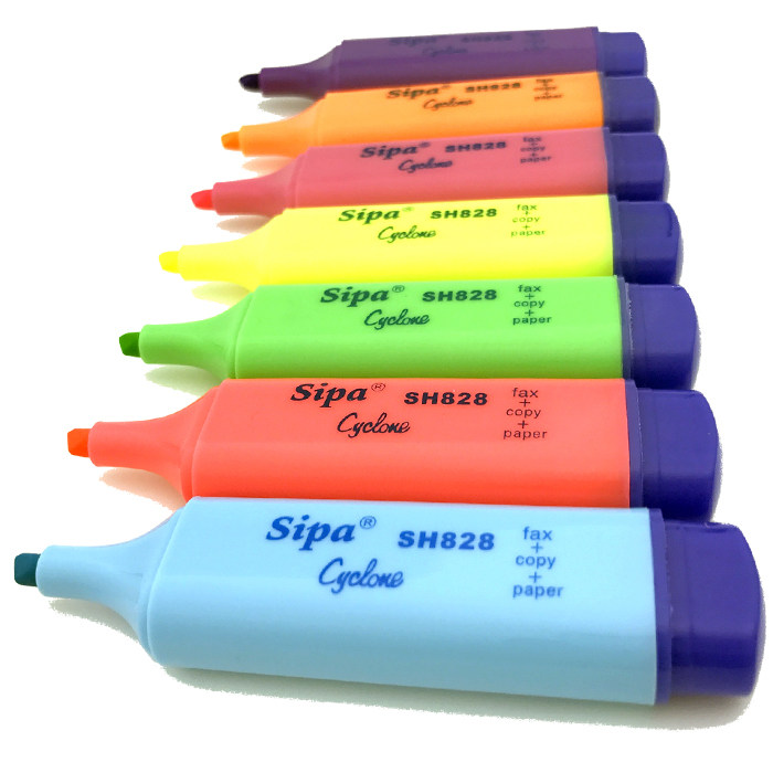 Sipa Middle Park SH-828 fluorescent pen Children's color Drawing brush reading Note mark Key note pen