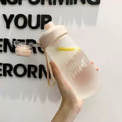 Large-capacity plastic water cup female portable summer fitness outdoor sports anti-fall creative personality trend Men's Cup