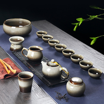 Kung Fu tea set home Jingdezhen kiln pottery teapot teacup light luxury high-end office gift box