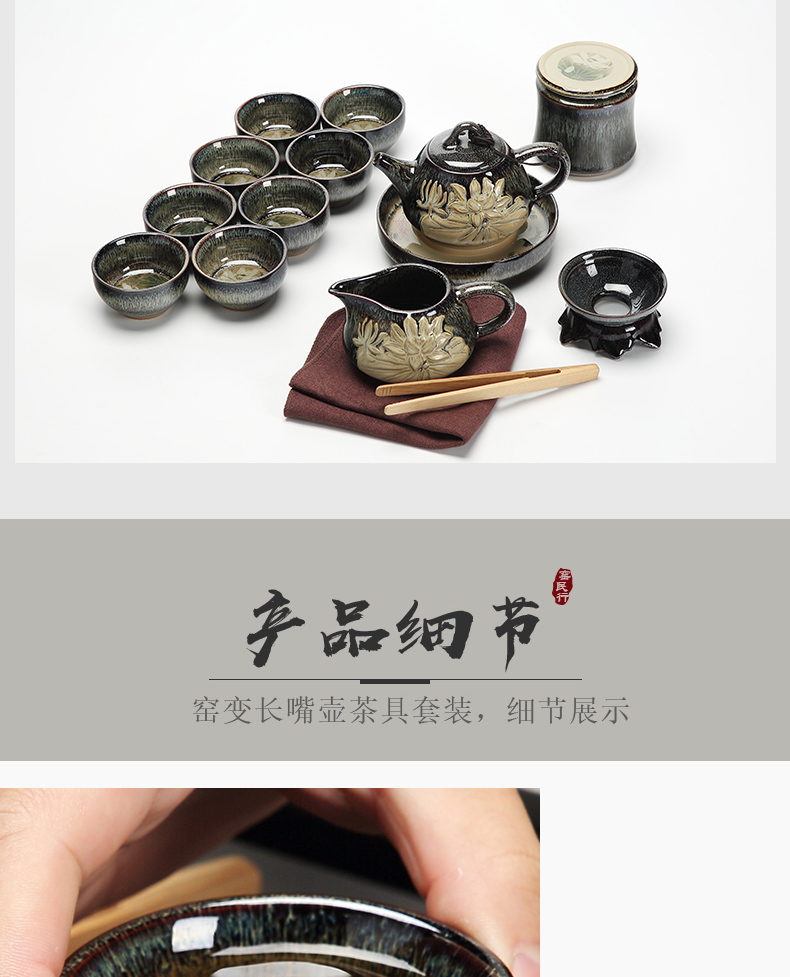 Jingdezhen ceramic kung fu tea set suit household ceramics up noggin teapot high - end gift box