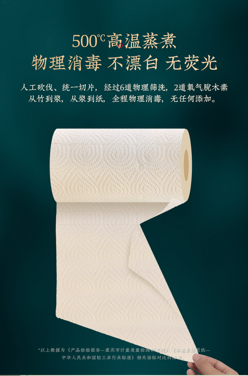小米生态链 无染 竹纤维厨房吸水吸油纸 75折*10卷 图8