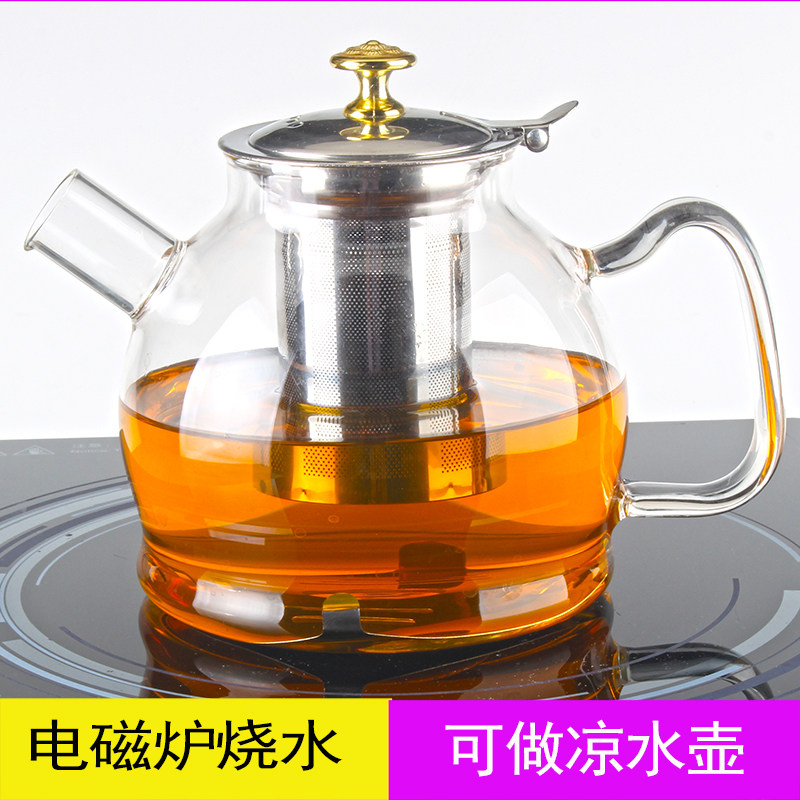 Teapot (induction cooker exclusive) 304 stainless steel boiling teapot health pot heat-resistant glass electric stove tea set