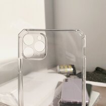 The new straight edge fine hole camera is suitable for iphone13 11ProMax mobile phone case Apple Xsmax transparent 78