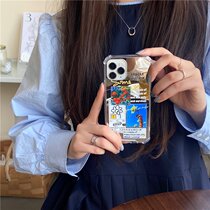 Orange stitching label mirror surface is suitable for iPhone14 13proMax Apple Xsmax mobile phone case 78plus soft