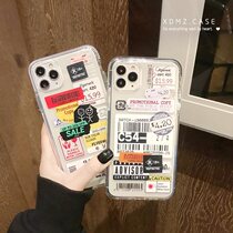 Tide brand label is suitable for Apple 14 13ProMax soft X XR mobile phone case iPhone78plus transparent anti-fall