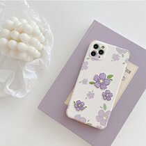 Purple embroidered flowers 11 12ProMax Apple X XS XR for mobile phone case iPhone78plus personality